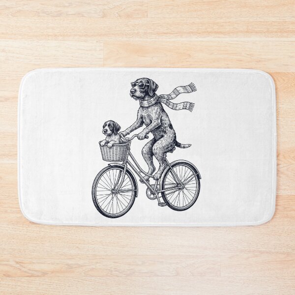 Item preview, Vintage German Wirehaired Pointer Riding Bike Bicycle Cycling Dog Lover designed and sold by DoodleTortle.