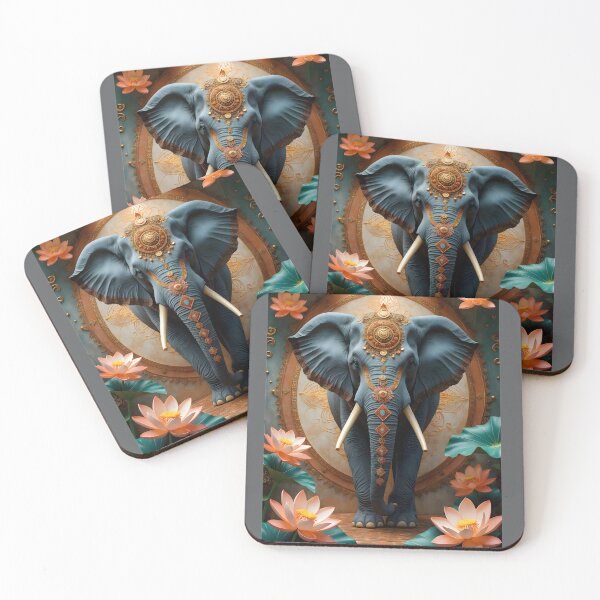 Item preview, Thai Elephant Boho Gold Blue designed and sold by NK-Studios .