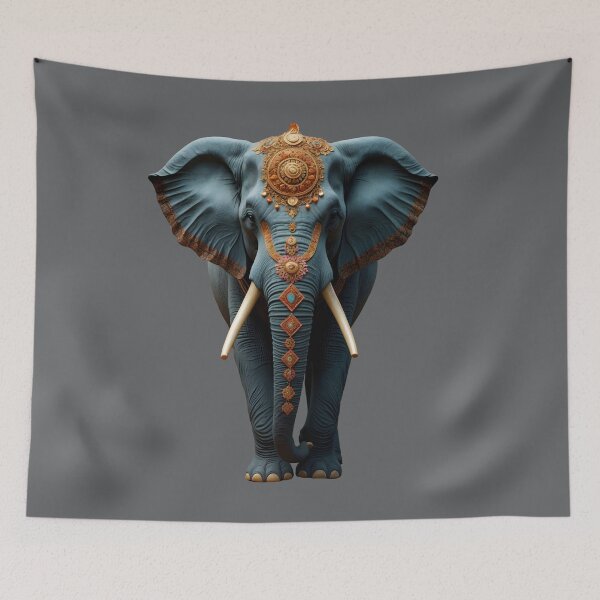 Item preview, Thai Elephant Boho Gold Blue designed and sold by NK-Studios .
