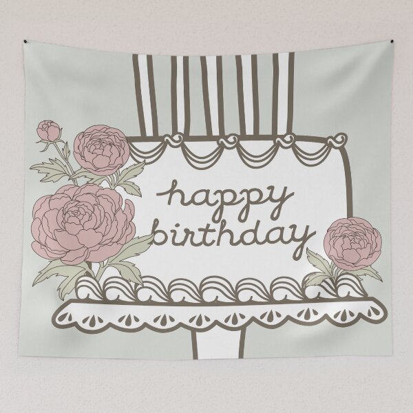 Item preview, kawaii birthday cake illustrate with november birth month flower designed and sold by storieslanguage.