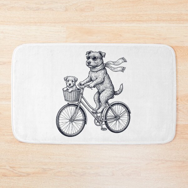 Item preview, Vintage Glen of Imaal Terrier Riding Bike Bicycle Cycling Dog Lover designed and sold by DoodleTortle.