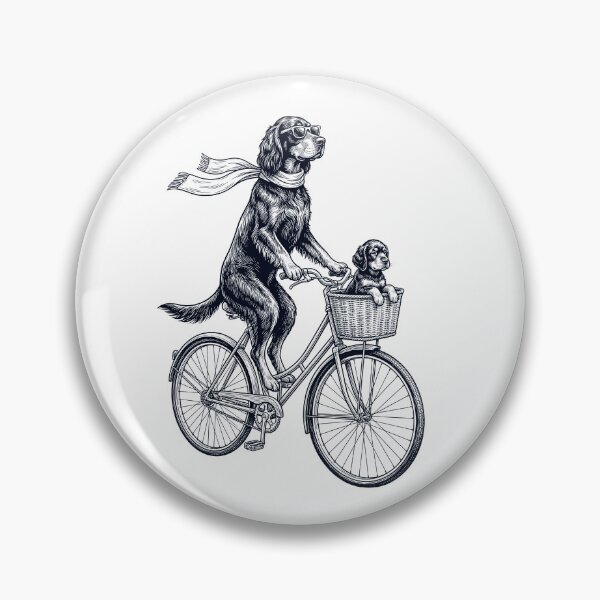 Item preview, Vintage Gordon Setter Riding Bike Bicycle Cycling Dog Lover designed and sold by DoodleTortle.
