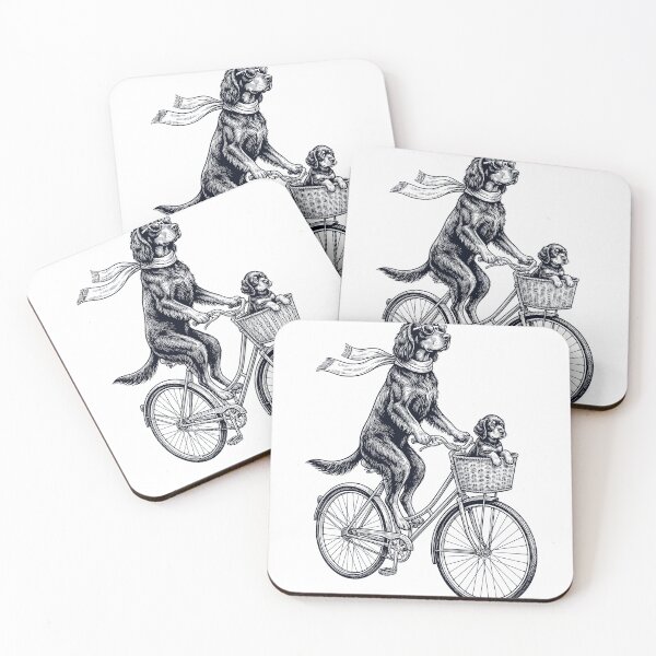 Item preview, Vintage Gordon Setter Riding Bike Bicycle Cycling Dog Lover designed and sold by DoodleTortle.