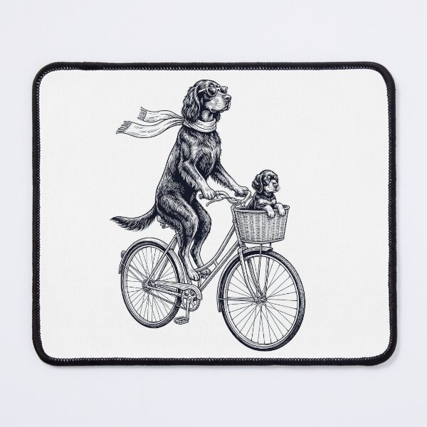 Item preview, Vintage Gordon Setter Riding Bike Bicycle Cycling Dog Lover designed and sold by DoodleTortle.