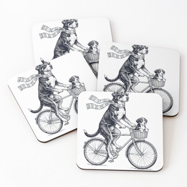 Item preview, Vintage Greater Swiss Mountain Dog Riding Bike Bicycle Cycling Dog Lover designed and sold by DoodleTortle.