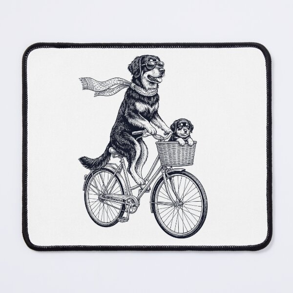 Item preview, Vintage Hovawart Riding Bike Bicycle Cycling Dog Lover designed and sold by DoodleTortle.