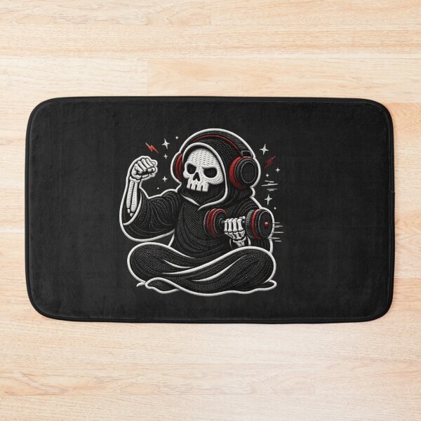 Item preview, Grim Reaper Workout Motivation Gym Fitness Gothic Embroidery Design designed and sold by ColorSplash123.