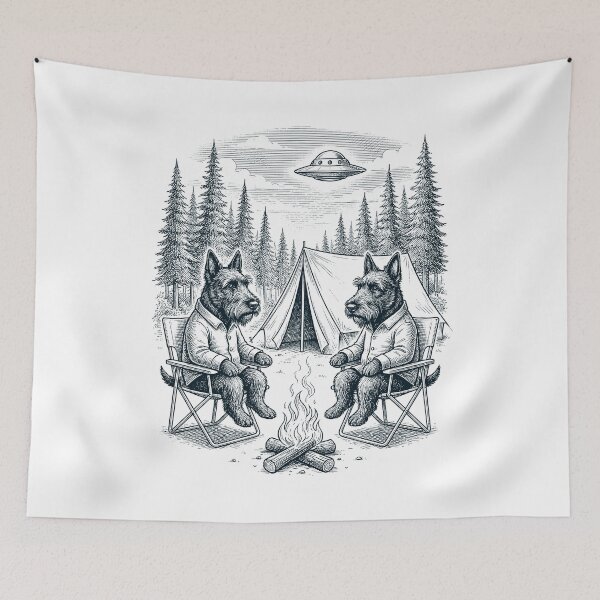 Item preview, Vintage Scottish Terrier Camping UFO Dog Mom Dad Lover designed and sold by TerryConnells.