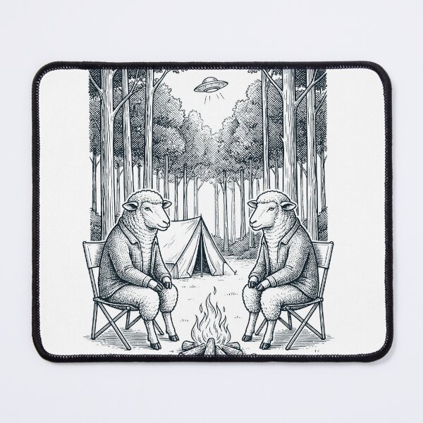 Item preview, Vintage Sheep Camping UFO Animal Lover designed and sold by TerryConnells.