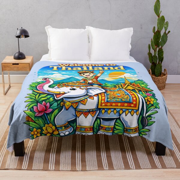 Item preview, Cute Thailand Elephant Travel Art designed and sold by Retro Arabica.