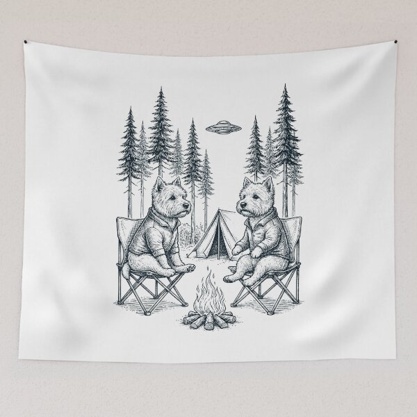 Item preview, Vintage West Highland White Terrier Camping UFO Dog Mom Dad Lover designed and sold by TerryConnells.