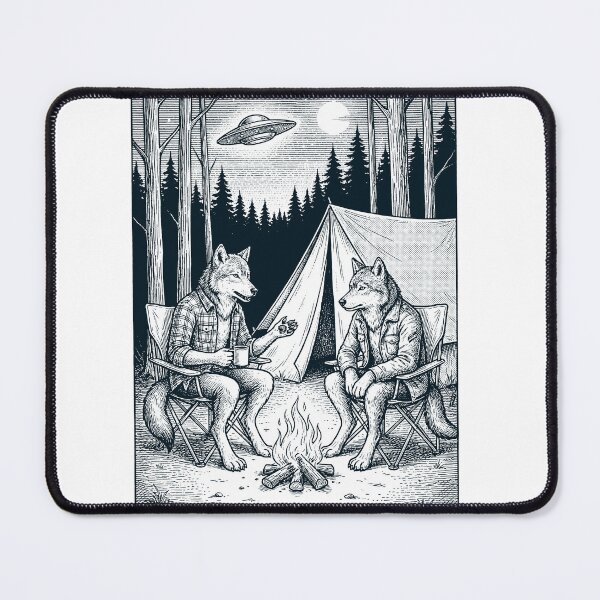 Item preview, Vintage Wolf Camping UFO Animal Lover designed and sold by TerryConnells.