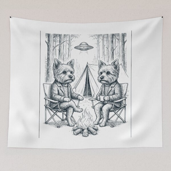 Item preview, Vintage Yorkshire Terrier Camping UFO Dog Mom Dad Lover designed and sold by TerryConnells.