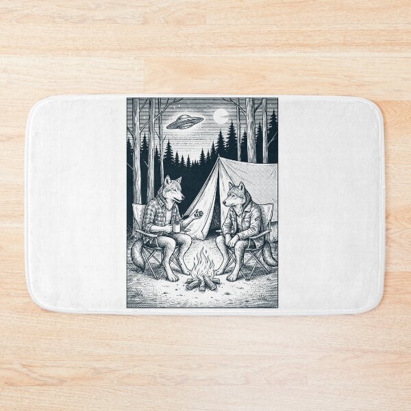 Item preview, Vintage Wolf Camping UFO Animal Lover designed and sold by TerryConnells.