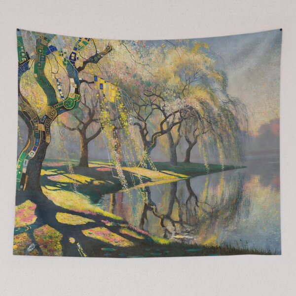 Item preview, Impressionist Abstract Style Sad Trees by the Lake designed and sold by M-Y-A-R-T-.