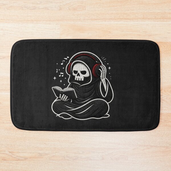 Item preview, Grim Reaper Late Night Study Focus Gothic Aesthetic Embroidery Design designed and sold by ColorSplash123.