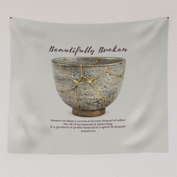 Item preview, Beautifully Broken shirt Christian mental health Christian encouragement Wellness Christian ministry Kintsugi Shirt   designed and sold by FTLOG.