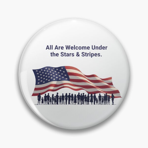 Item preview, All Are Welcome Under the Stars and Stripes — American Flag Unity Diversity Patriotic Art designed and sold by nancysdaughter.
