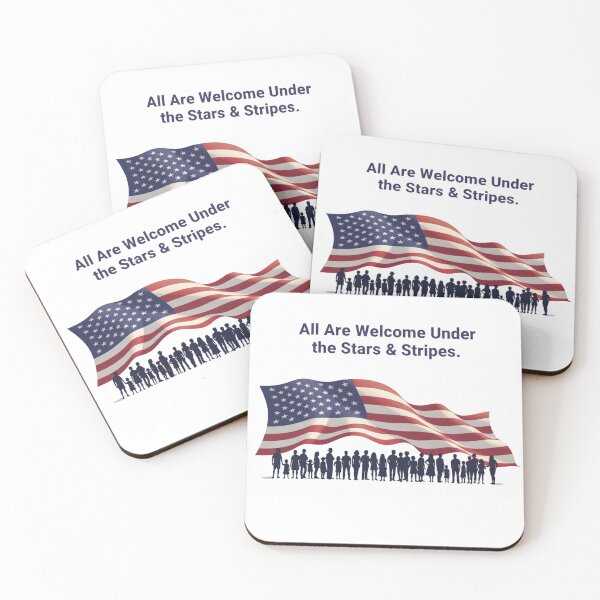 Item preview, All Are Welcome Under the Stars and Stripes — American Flag Unity Diversity Patriotic Art designed and sold by nancysdaughter.