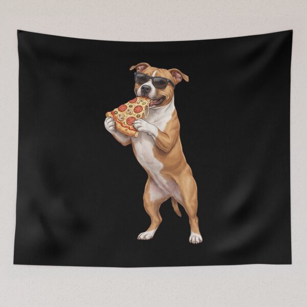 Item preview, Funny American Staffordshire Terrier Eating Pizza Dog Mom Dad Lover designed and sold by TerryConnells.