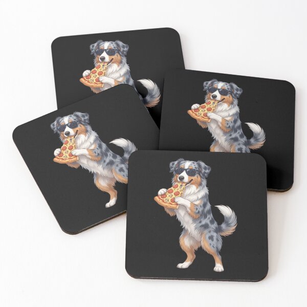 Item preview, Funny Australian Shepherd Eating Pizza Dog Mom Dad Lover designed and sold by TerryConnells.