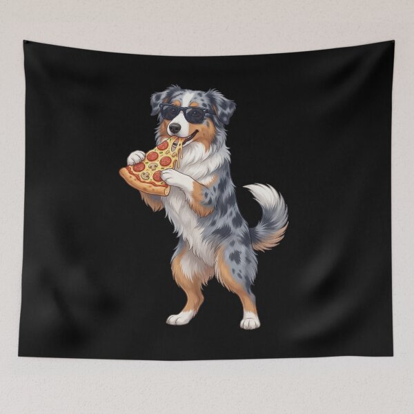 Item preview, Funny Australian Shepherd Eating Pizza Dog Mom Dad Lover designed and sold by TerryConnells.