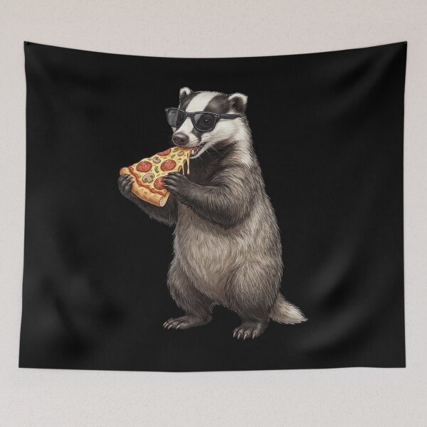 Item preview, Funny Badger Eating Pizza Animal Lover designed and sold by TerryConnells.