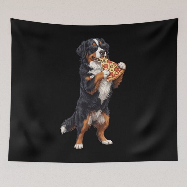 Item preview, Funny Bernese Mountain Dog Eating Pizza Dog Mom Dad Lover designed and sold by TerryConnells.