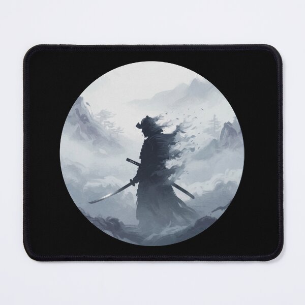 Item preview, Samurai Smoke - Japanese Ink Warrior Fog Minimalist Digital Painting designed and sold by LavinyArt.