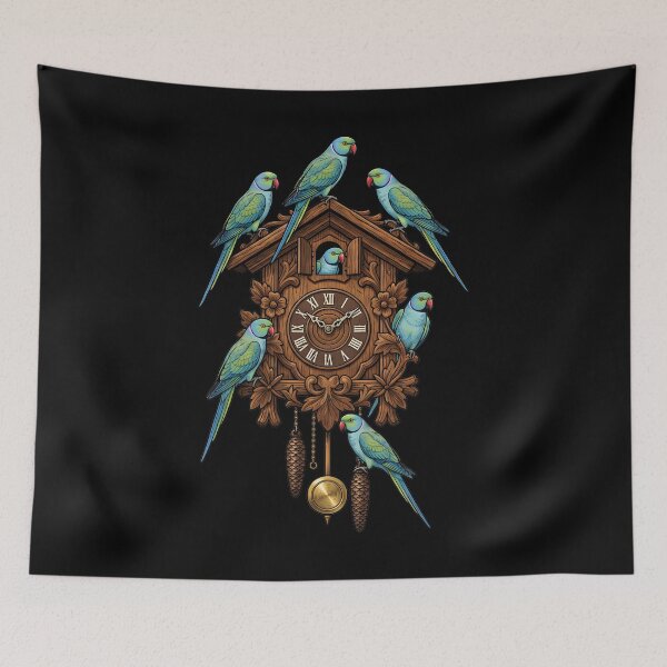 Item preview, Funny Blue Ringneck Parakeet Parrot Clock Mom Dad Lover designed and sold by TerryConnells.