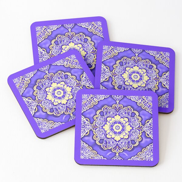 Item preview, Luminous Purple & Gold style Botanical Mandala – Spiritual Floral Symmetry Art for Calm and Mindfulness designed and sold by CreativeCanvas8.