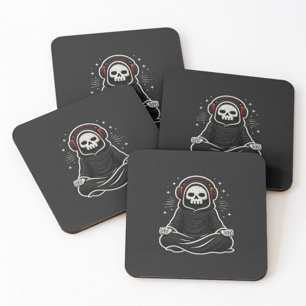 Item preview, Grim Reaper Meditation Peace Calm Gothic Aesthetic Embroidery Design designed and sold by ColorSplash123.