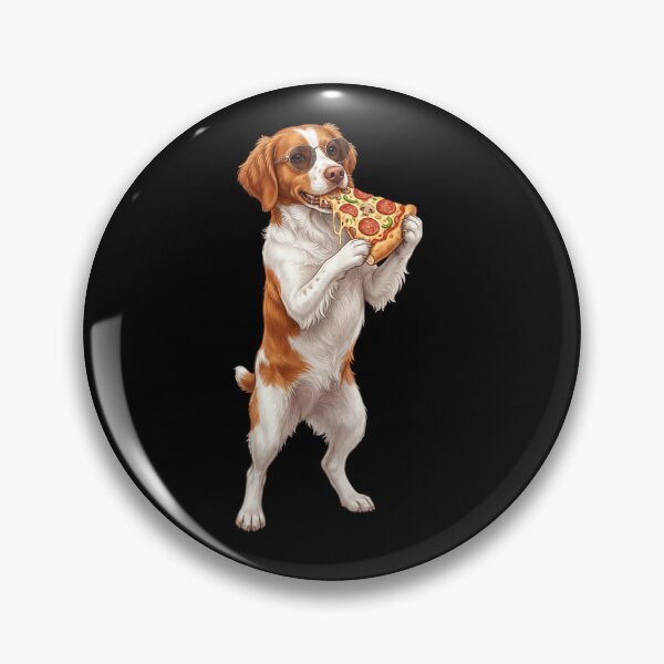 Artikelvorschau, Lustige Brittany isst Pizza, Hundemama, Hundepapa-Liebhaber entworfen und verkauft von TerryConnells.