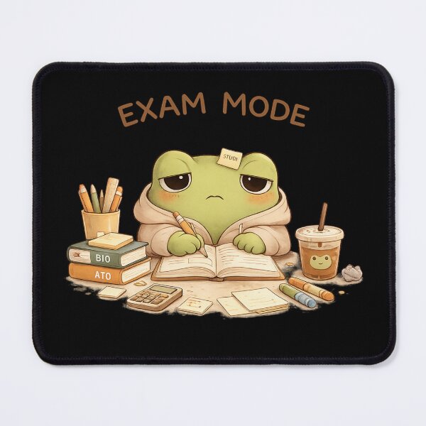 Item preview, Frog Studying Exam Mode | Cute Kawaii Student Aesthetic | Relatable Study Stress Design designed and sold by The Mood Index.