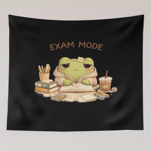 Item preview, Frog Studying Exam Mode | Cute Kawaii Student Aesthetic | Relatable Study Stress Design designed and sold by The Mood Index.