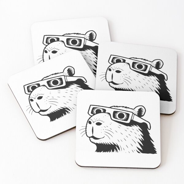 Item preview, Capybara wearing total solar eclipse glasses designed and sold by charlypicazo.