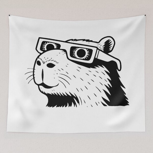 Item preview, Capybara wearing total solar eclipse glasses designed and sold by charlypicazo.