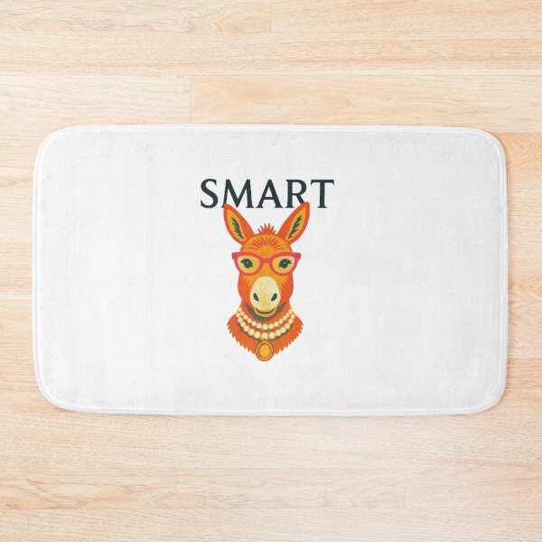 Item preview, Smart Donkey Illustration — Quirky Retro Orange Burro with Glasses and Pearls designed and sold by Colorful-Garden.