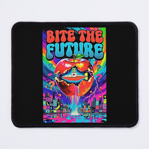Item preview, Bite The Future - Psychedelic Apple with Yellow Submarine Cyberpunk Poster designed and sold by David Brookes Digital.