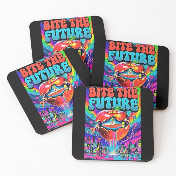 Item preview, Bite The Future - Psychedelic Apple with Yellow Submarine Cyberpunk Poster designed and sold by David Brookes Digital.