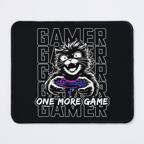 Item preview, One More Game Gamer Cat Funny Gaming Meme Video Game Addict Cat Lover Gaming Humor Design designed and sold by MonNoir.