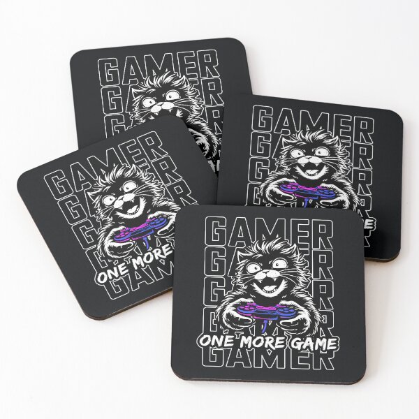 Item preview, One More Game Gamer Cat Funny Gaming Meme Video Game Addict Cat Lover Gaming Humor Design designed and sold by MonNoir.