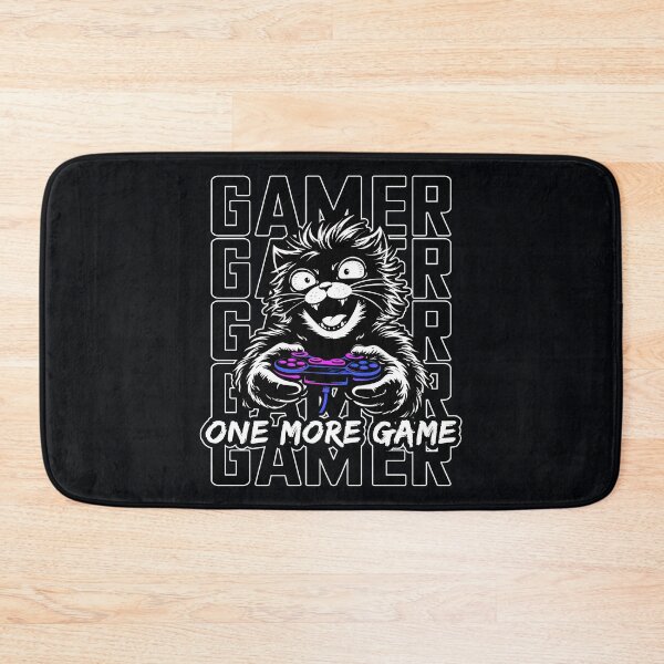 Item preview, One More Game Gamer Cat Funny Gaming Meme Video Game Addict Cat Lover Gaming Humor Design designed and sold by MonNoir.