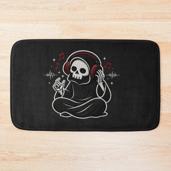 Item preview, Grim Reaper Music Producer Gothic Gamer Aesthetic Embroidery Design designed and sold by ColorSplash123.