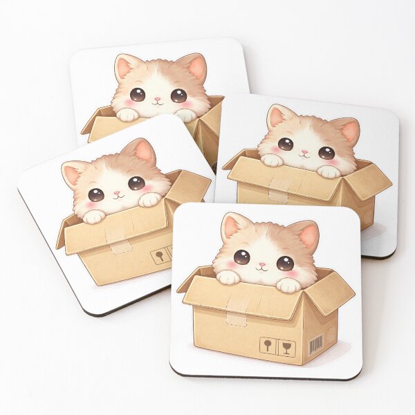 Item preview, Cute Kitten Peeking from Cardboard Box Kawaii Design designed and sold by Sadia  Jannat.