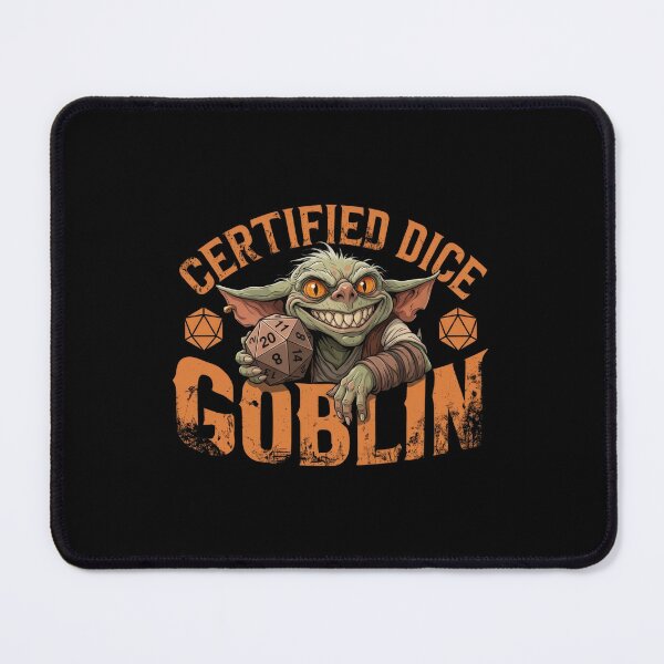 Item preview, Certified Dice Goblin Tabletop RPG Monster Graphic designed and sold by Fenay Designs.