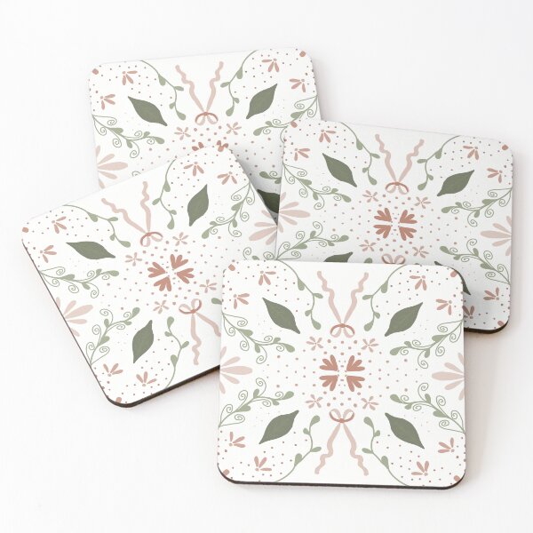 Item preview, Whimsical Coquette Floral Bows Folk Art Pattern designed and sold by Seamlessly Buffalo.