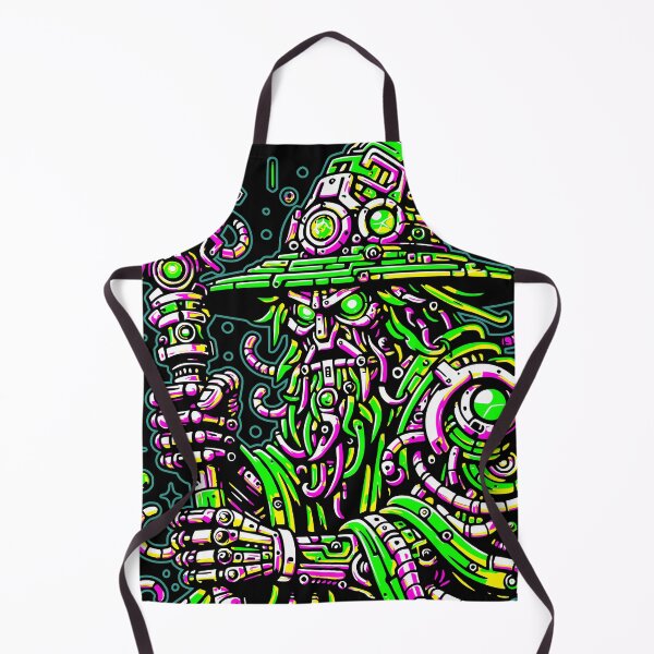 Item preview, Cyber Wizard – Neon Tech Mage Illustration designed and sold by onlin3boutiqu3.