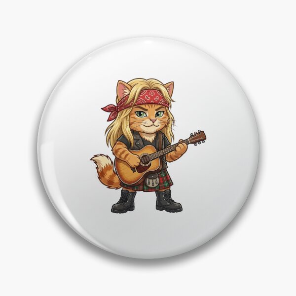 Item preview, Scottish Rocker Cat Playing Acoustic Guitar designed and sold by henryavincnt.
