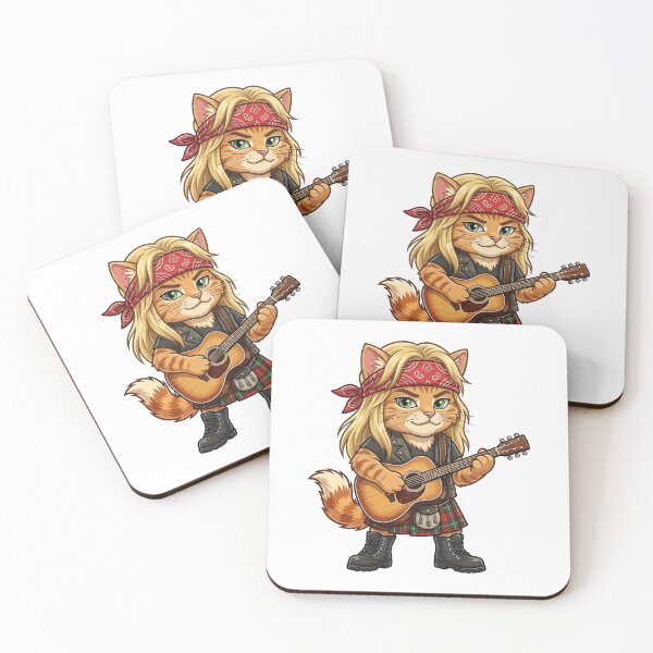 Item preview, Scottish Rocker Cat Playing Acoustic Guitar designed and sold by henryavincnt.